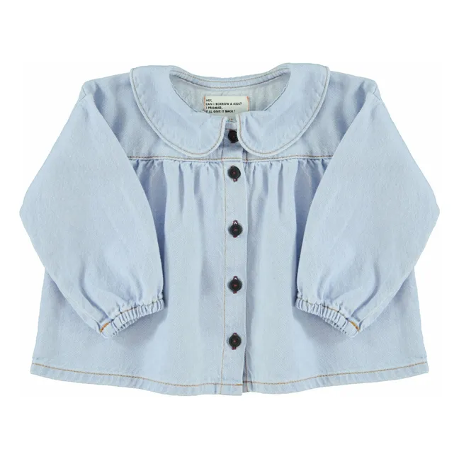 Blouse en Jean Col Claudine | Bleu Clair