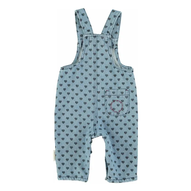 Salopette en Jean Cœurs | Bleu Clair