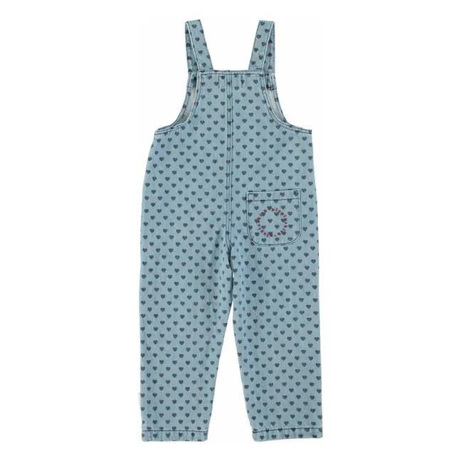 Salopette en Jean Cœurs | Bleu Clair