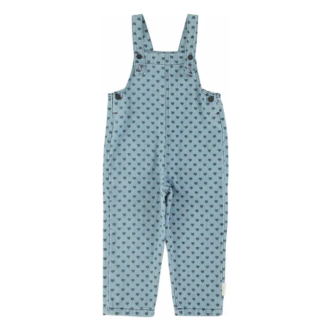 Salopette en Jean Cœurs | Bleu Clair