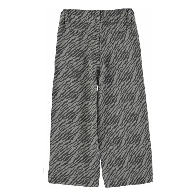 Pantalon Large Zébré | Gris