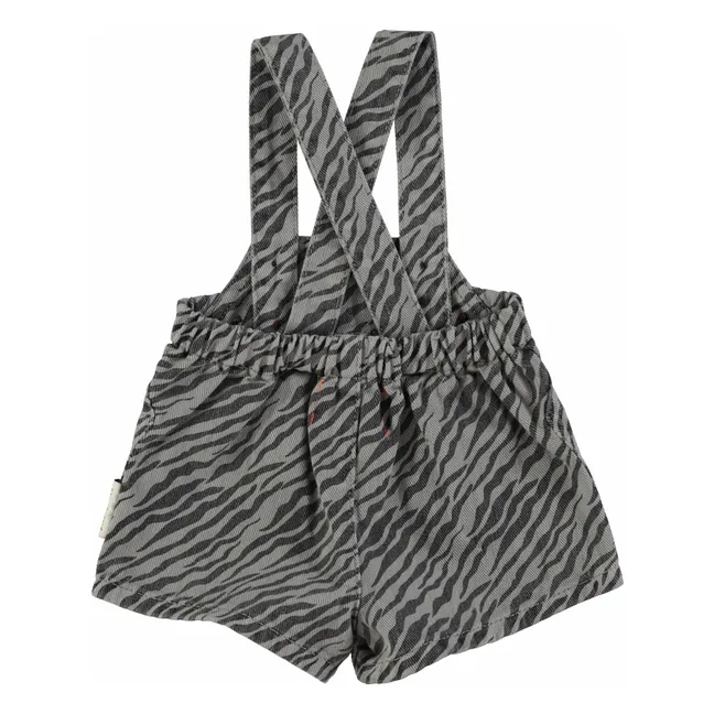Salopette Courte Zébrée | Gris