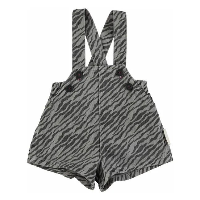 Salopette Courte Zébrée | Gris