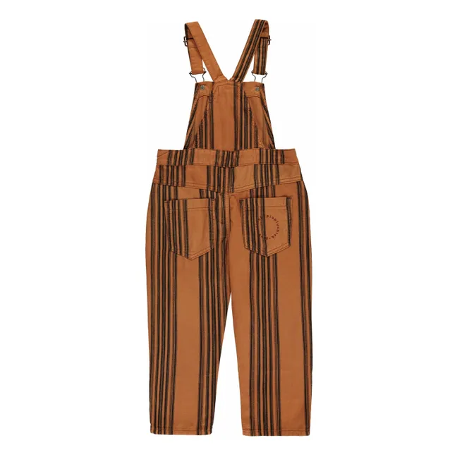 Salopette Rayée Coton Bio | Marron