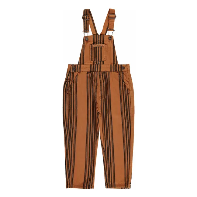 Salopette Rayée Coton Bio | Marron