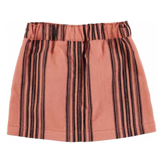 Jupe Rayée Coton Bio | Rose