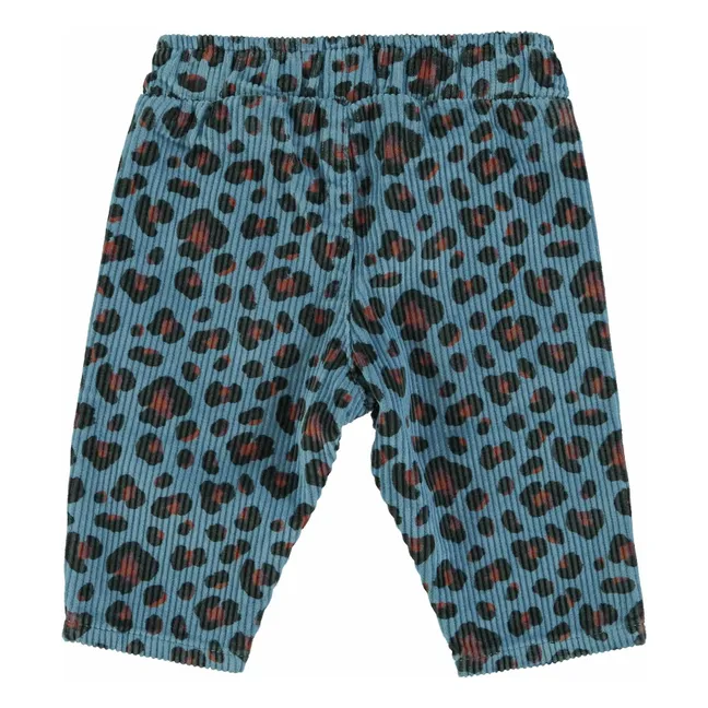 Pantalon Léopard Velours Côtelé | Bleu