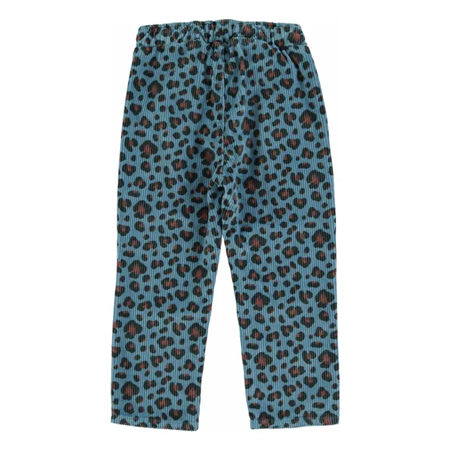 Pantalon Léopard Velours Côtelé | Bleu