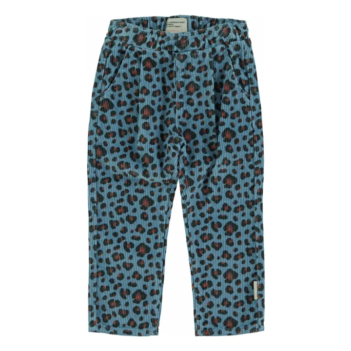 Pantalones de pana con leopardo | Azul- Imagen del producto n°0