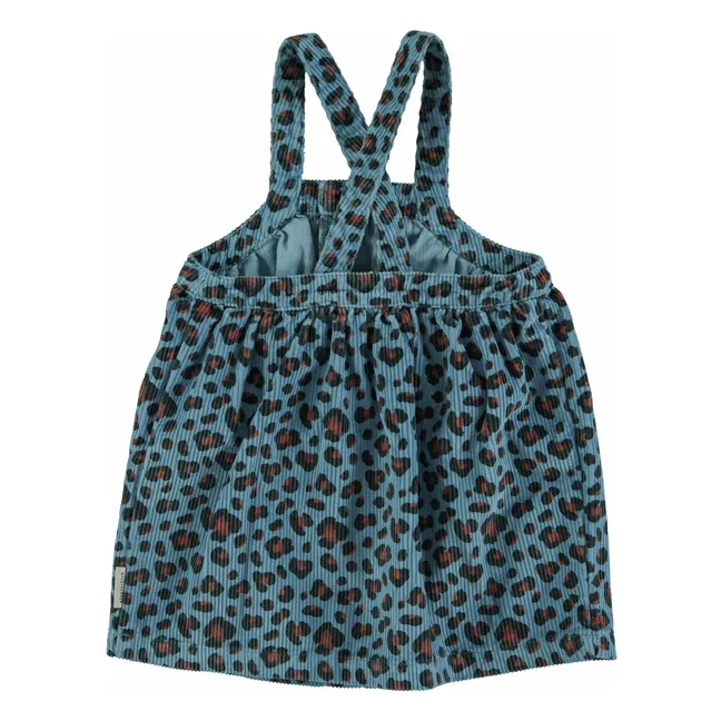 Robe Léopard Velours Côtelé | Bleu