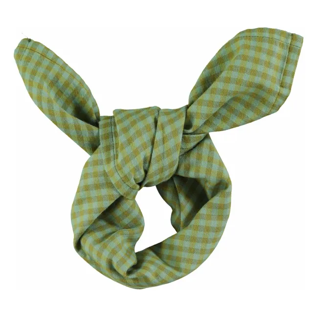 Bandana a scacchi in cotone biologico | Verde
