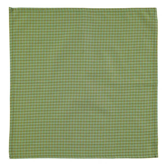Bandana a scacchi in cotone biologico | Verde