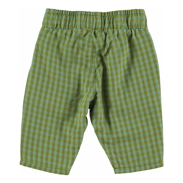 Pantalón a cuadros de algodón orgánico | Verde- Imagen del producto n°8