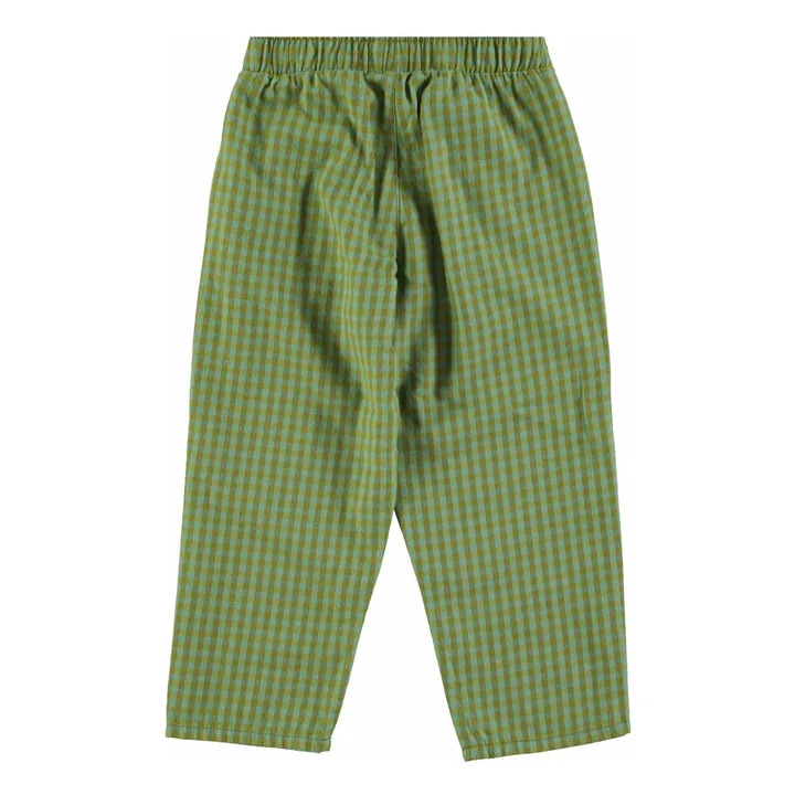 Pantalón a cuadros de algodón orgánico | Verde- Imagen del producto n°3