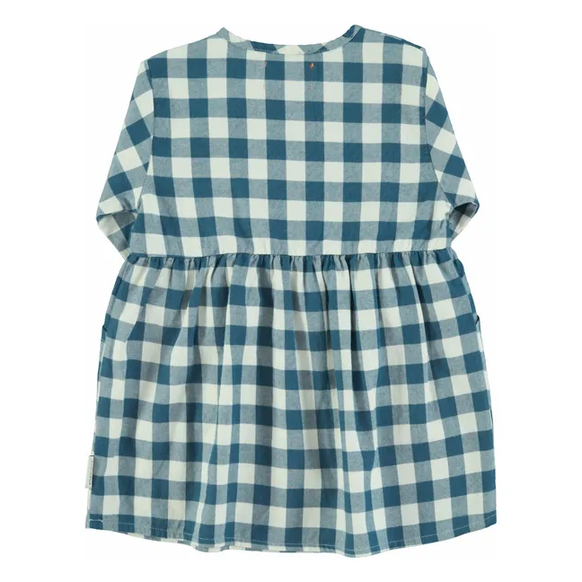 Organic Cotton Check Dress | Blue