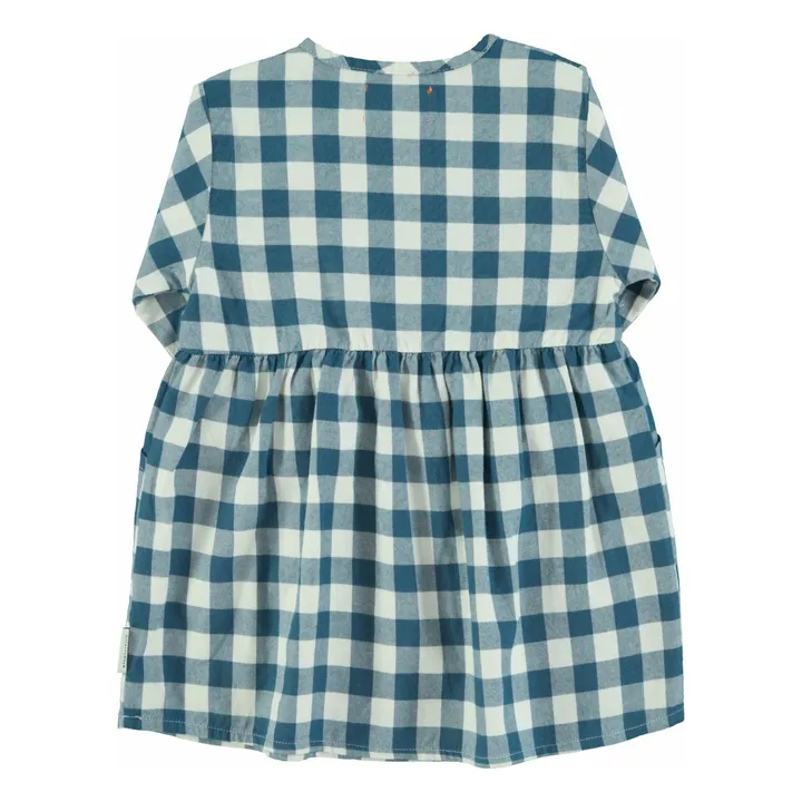 Robe Carreaux Coton Bio | Bleu- Image produit n°3