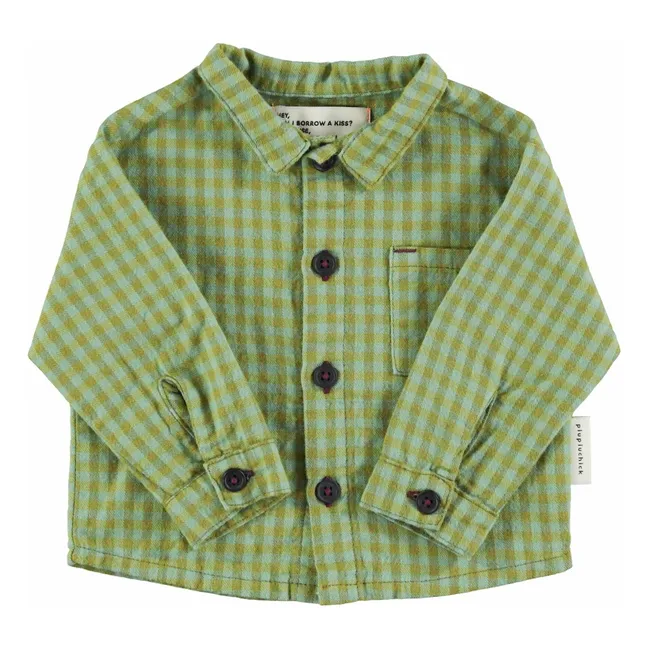 Chemise Carreaux Coton Bio | Vert