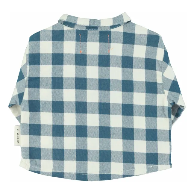 Chemise Carreaux Coton Bio | Bleu