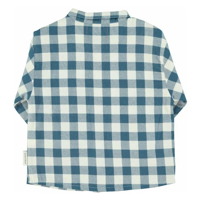 Chemise Carreaux Coton Bio | Bleu