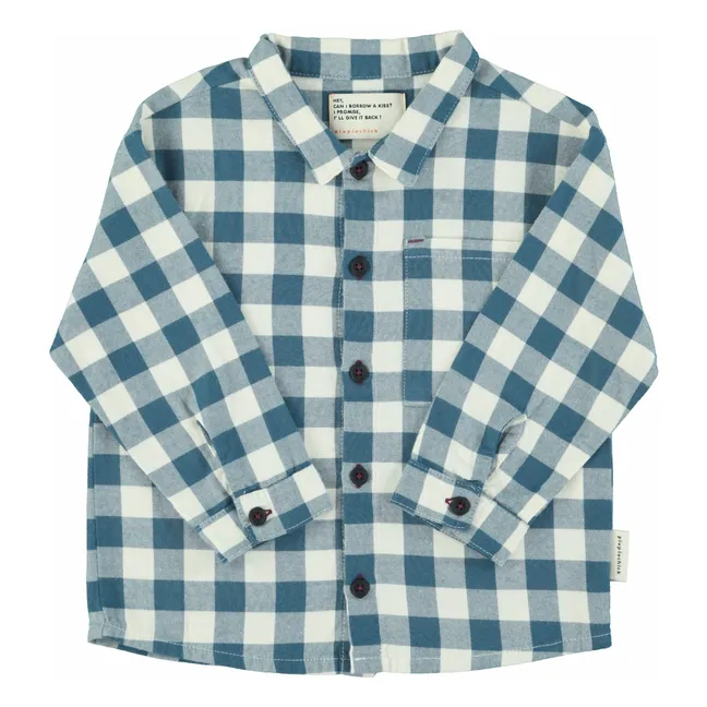 Chemise Carreaux Coton Bio | Bleu