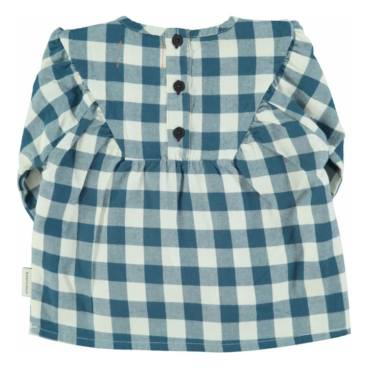 Blouse Carreaux Coton Bio | Bleu- Image produit n°3