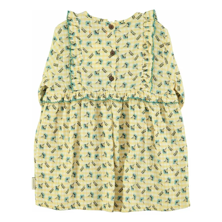 Robe Plastron Fleurs | Jaune- Image produit n°3