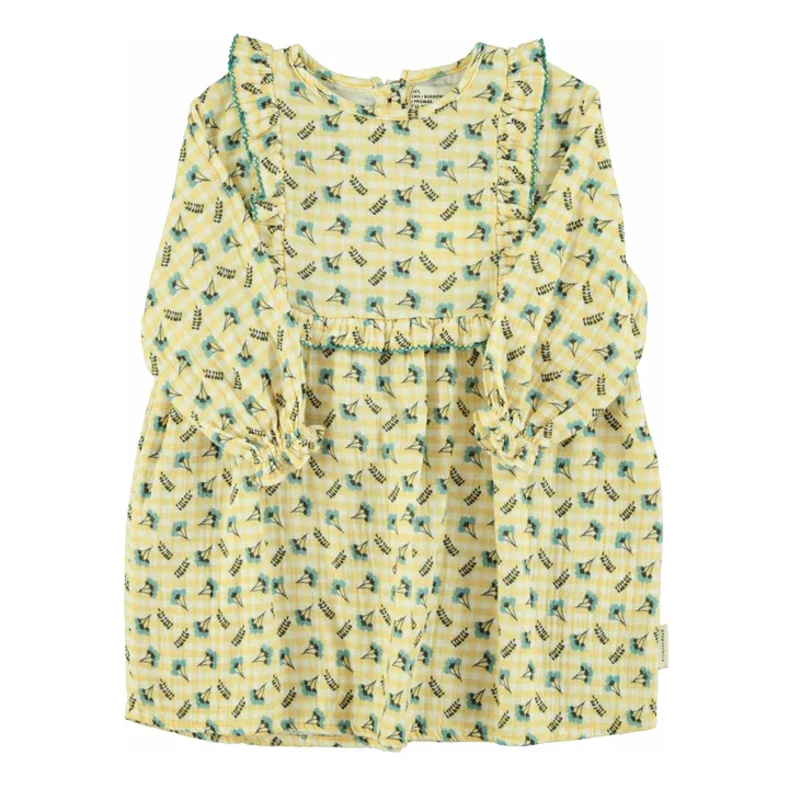 Vestido de flores de plastrón | Amarillo- Imagen del producto n°0