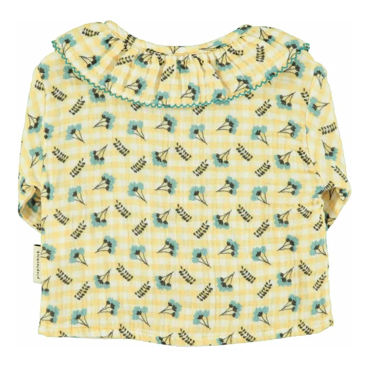 Blouse Col Claudine Fleurs | Jaune- Image produit n°10