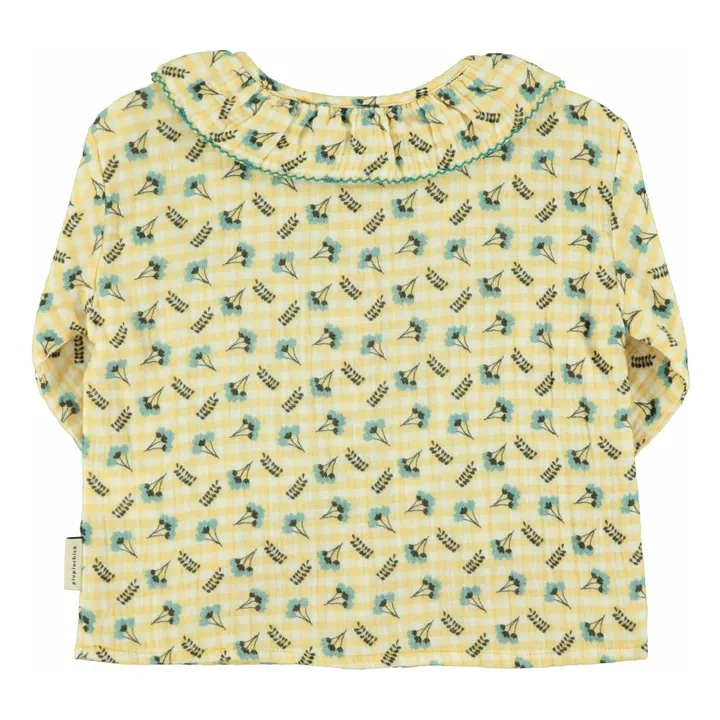 Blouse Col Claudine Fleurs | Jaune- Image produit n°3