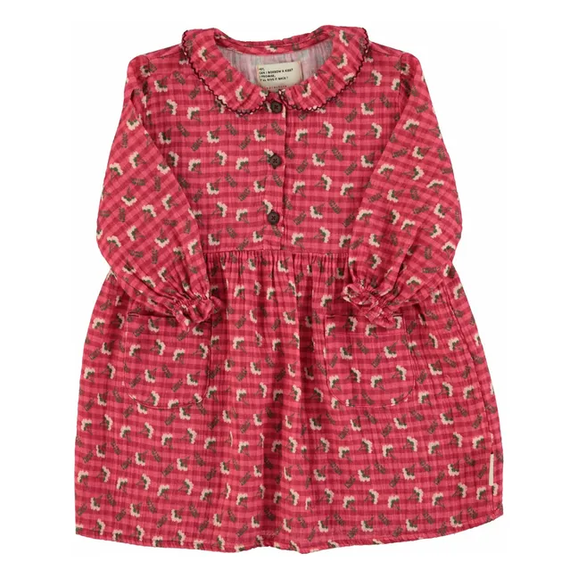 Robe Col Claudine Fleurs | Rose