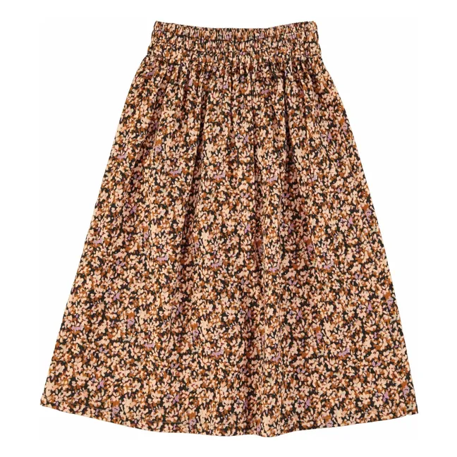 Long floral skirt | Black