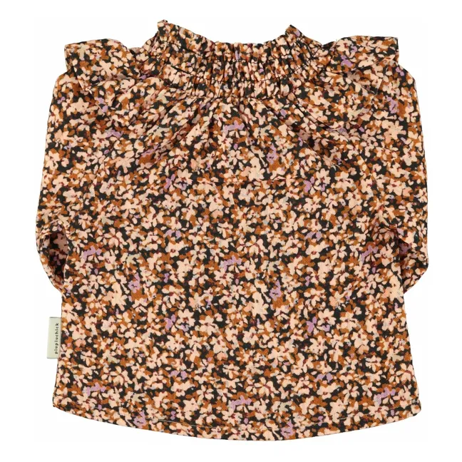 Blouse Volants Fleurie | Noir