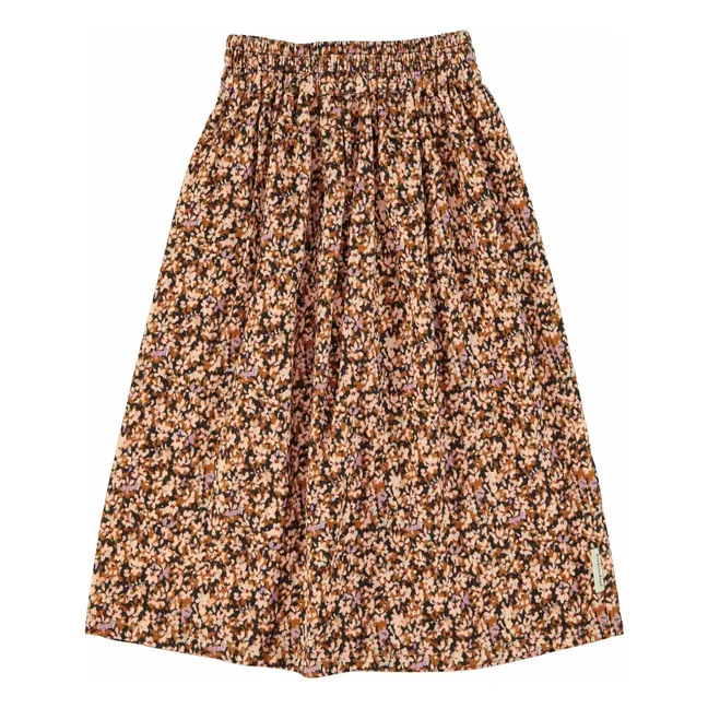 Jupe Longue Fleurie | Noir