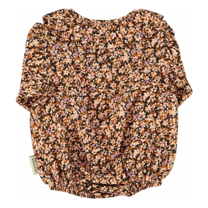 Barboteuse Col Claudine Fleurie | Noir- Image produit n°3