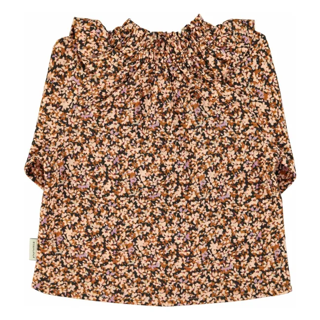 Blouse Volants Fleurie | Noir