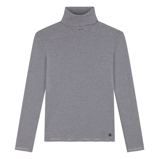 Sous-Pull Iconique Rayé Coton Bio | Bleu marine