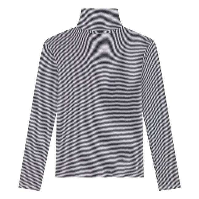 Sous-Pull Iconique Rayé Coton Bio | Bleu marine