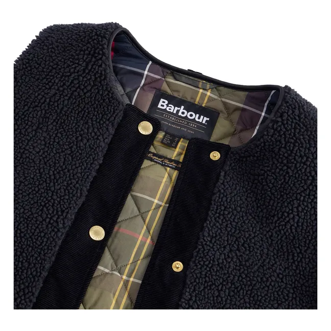 Dulsie Shearling Jacke ohne Ärmel | Schwarz