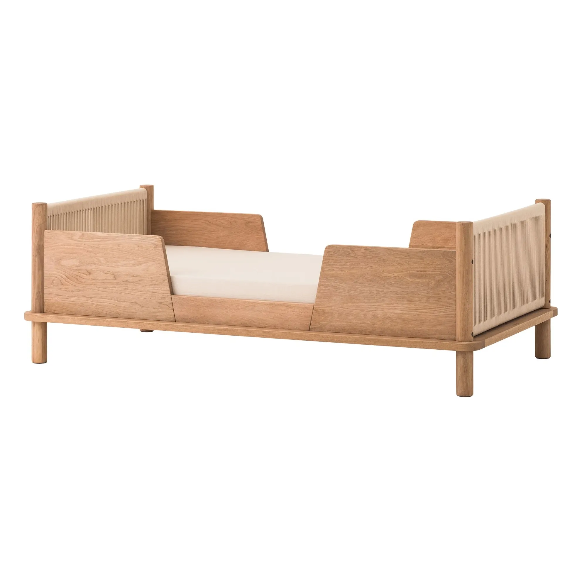 Nobodinoz Oak Junior Bed And Set Of 2 Latitude Rails