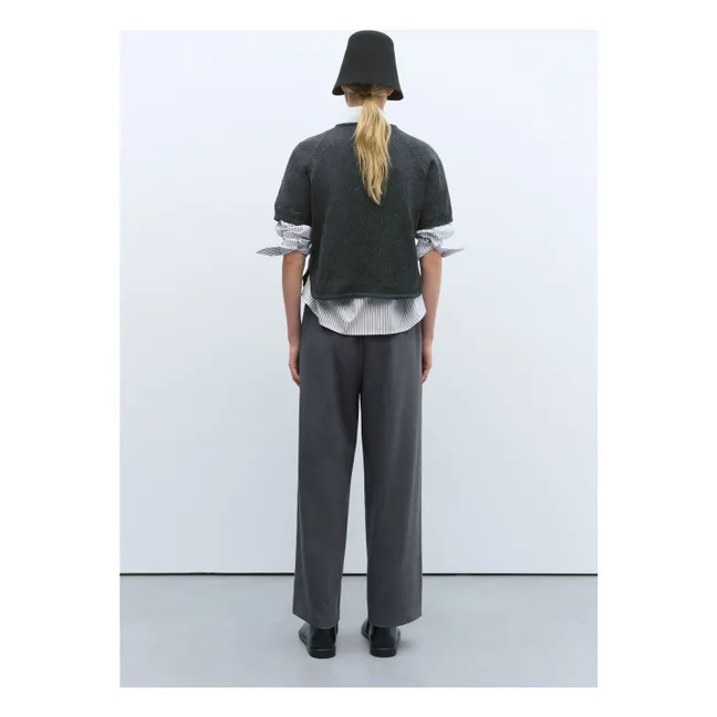 Cardigan Cut-Out Coton Recyclé | Gris anthracite