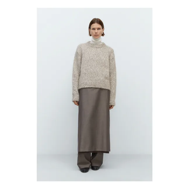 Superfine Alpaca Wool Chunky Sweater | Beige