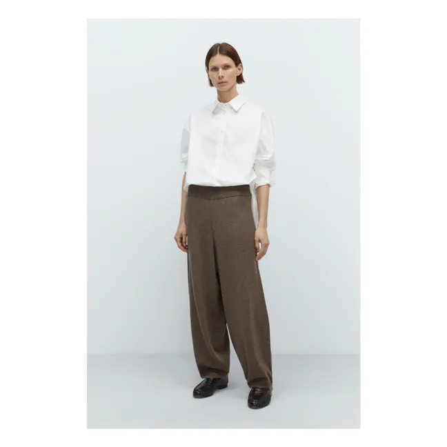 Pantalon Large Laine Mérinos Extra Fine | Taupe