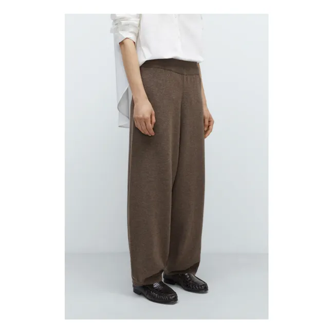 Pantalon Large Laine Mérinos Extra Fine | Taupe