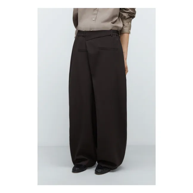 Pantalones de sastrería en lana virgen | Marrón