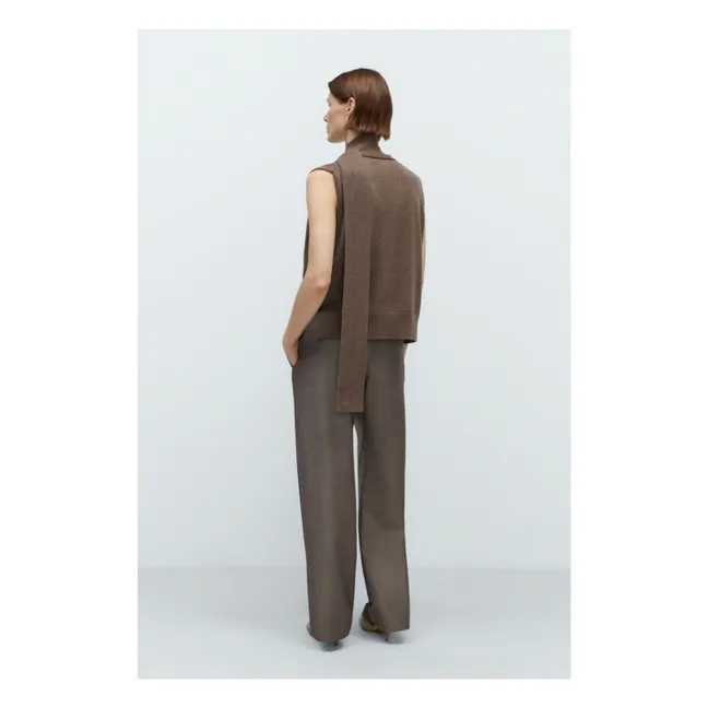 Gilet Sans Manches Laine Mérinos Extra Fine | Taupe