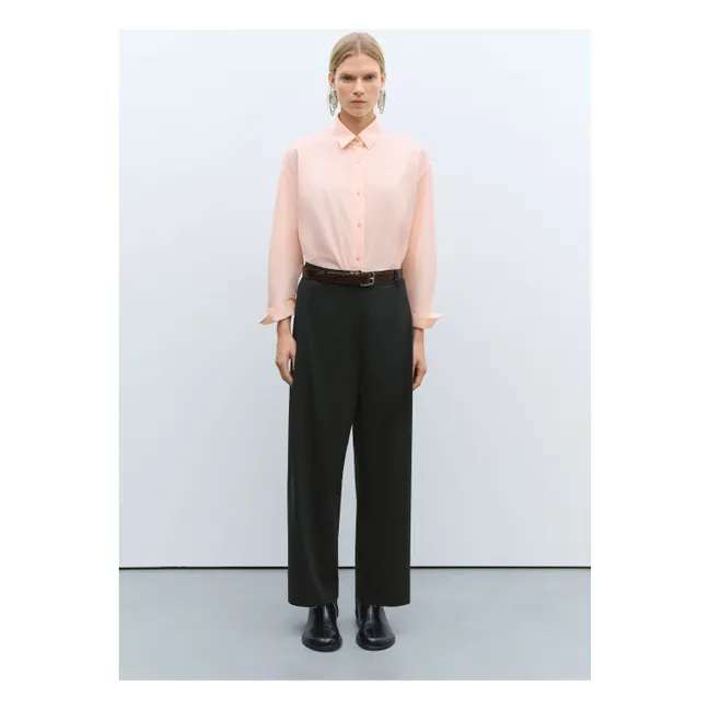 Cinturón clásico de piel efecto cocodrilo | Marrón