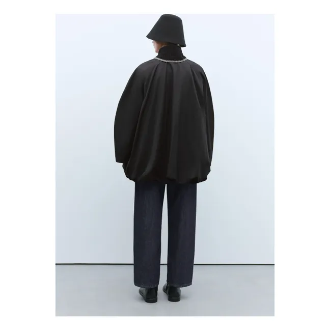 Chaqueta con cuello de ganchillo | Negro