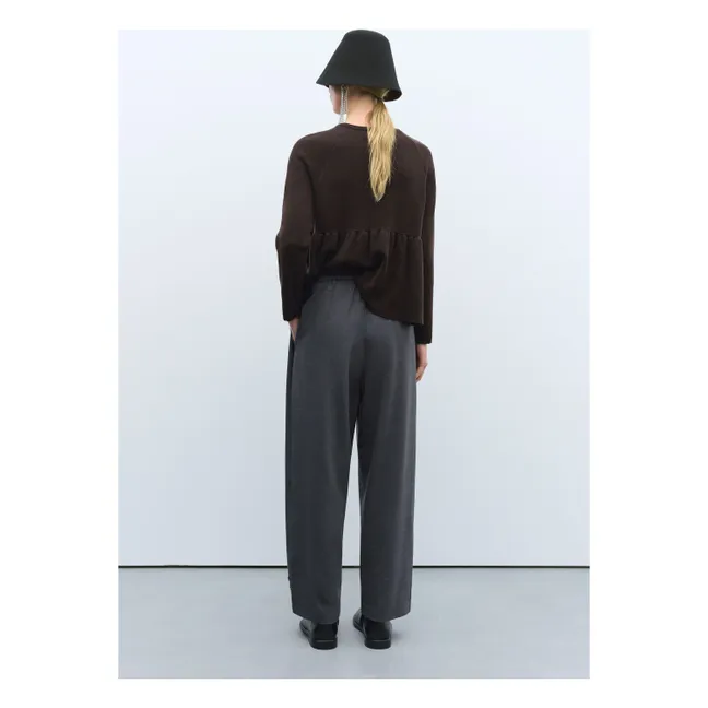 Pantalon Tailoring Perles Laine Vierge | Gris