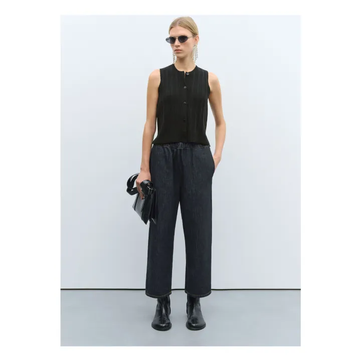 Jean Elastiqué Relaxed Coton Bio | Noir- Image produit n°3