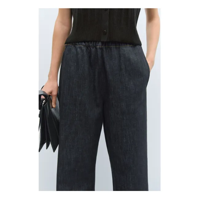 Entspannte Jeans mit Gummizug aus Bio-Baumwolle | Schwarz